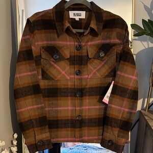 BB Dakota Brown and Pink Shacket NWT